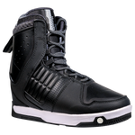 Freepress Boot: Black/gray snowboard boot with laces and ankle harness.