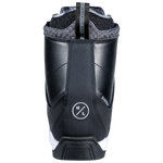 Freepress Boot: Black w/ ankle harness, circular logo & white sole.